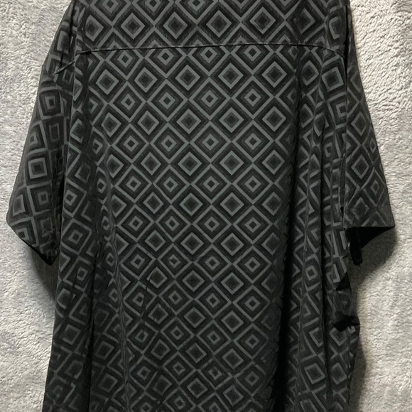 Baroque Gold Mens Black Dress Shirt Flocked Velvet Geometric pattern SZ 5XL - Picture 3 of 4
